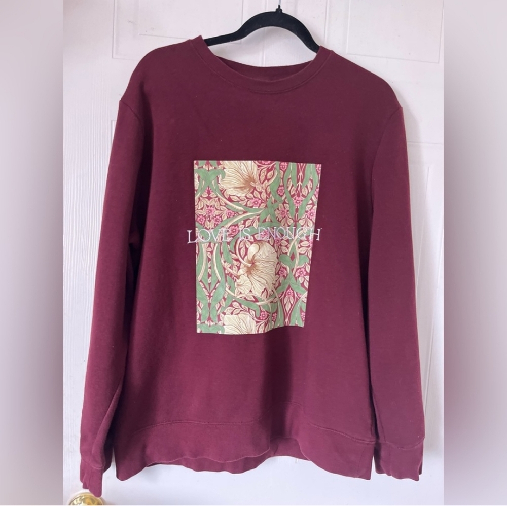 Morris Co. X H&M ‘Love Is Enough’ Burgandy Sweatshirt